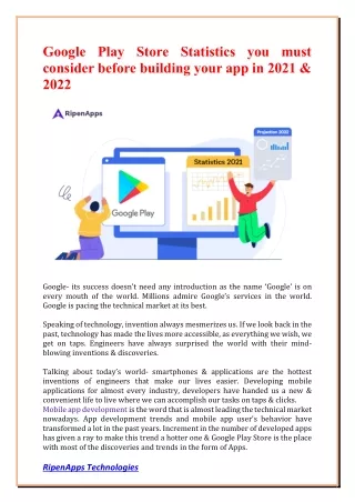 google play store statistics you must consider