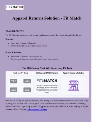 Apparel Returns Solution - Fit Match