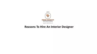 Reasons To Hire An Interior Designer