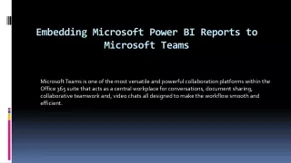 Embedding Microsoft Power BI Reports to Microsoft Teams
