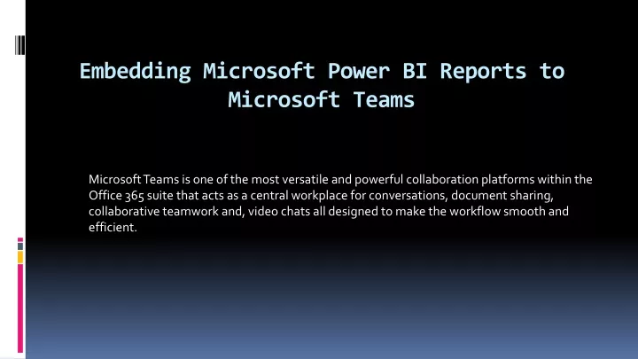 embedding microsoft power bi reports to microsoft teams