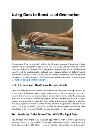 using data to boost lead generation