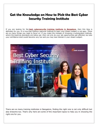 Cyber Security Training Institute