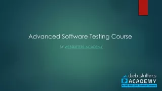 Advanced Software Testing Course