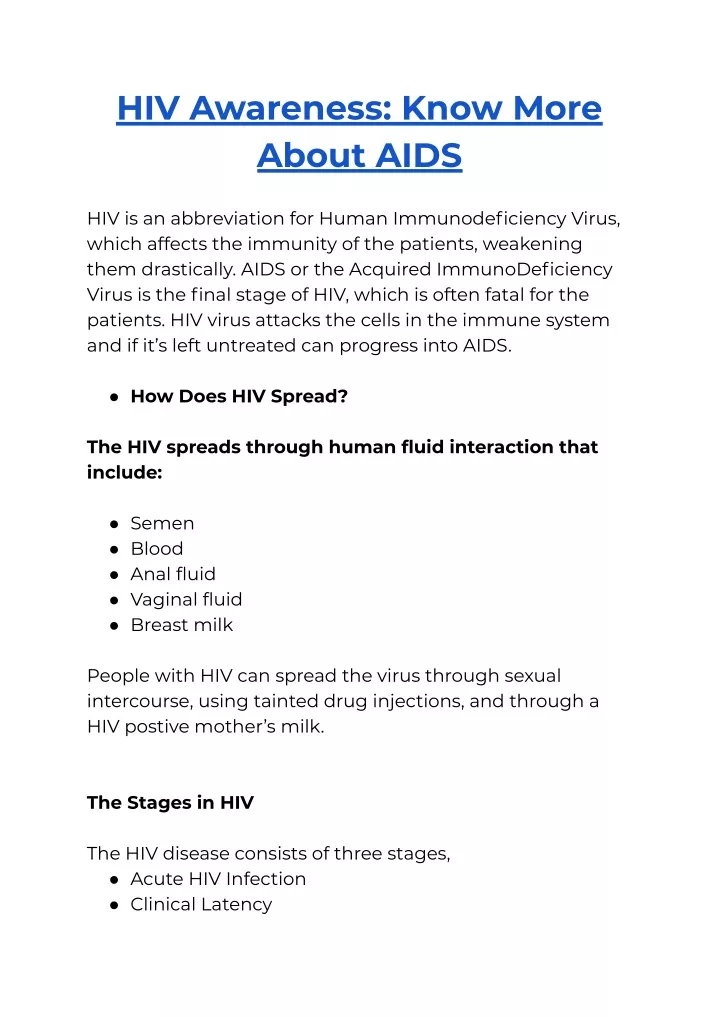 hiv awareness know more about aids