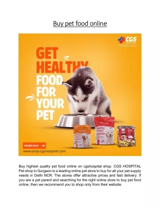 Buy pet food online