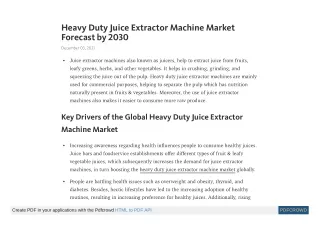 heavy duty juice extractor machine market