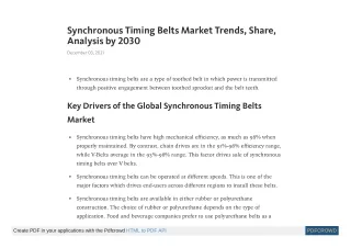 synchronous timing belts market trends share