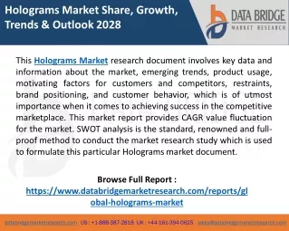 holograms market share growth trends outlook 2028