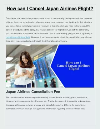 How can I cancel a Japan Airlines flight