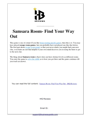 samsara room find your way out