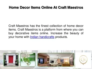 Buy Handmade Home Decor Items Online from Craft Maestros