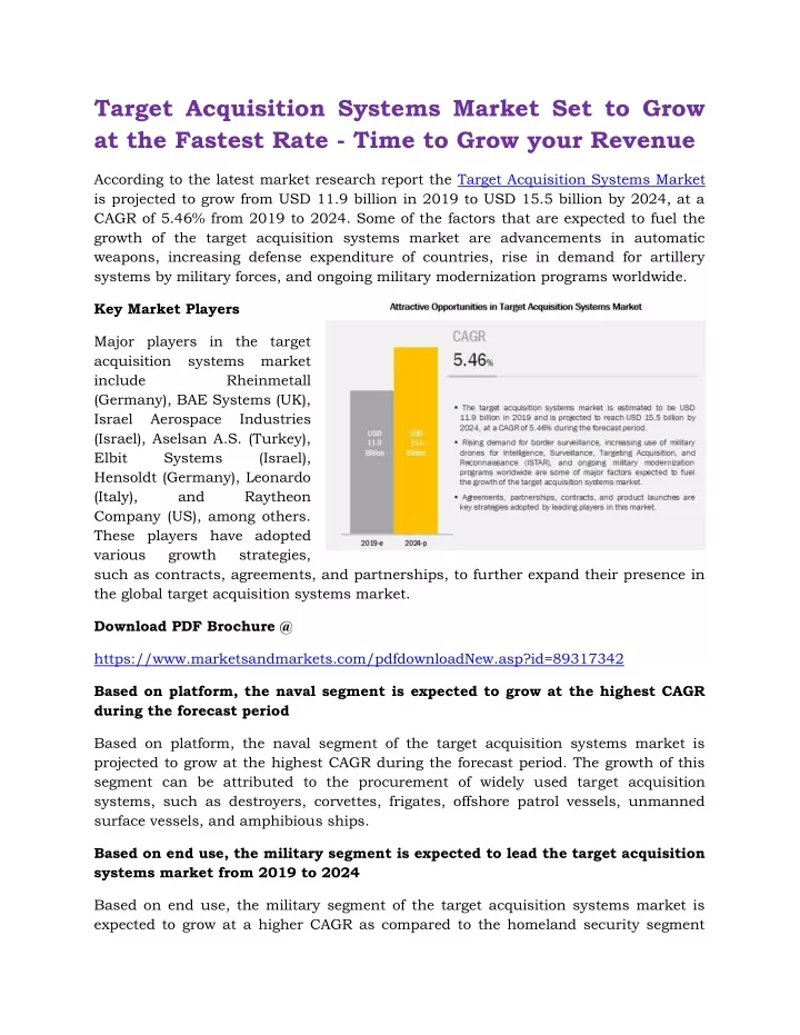 target acquisition systems market set to grow