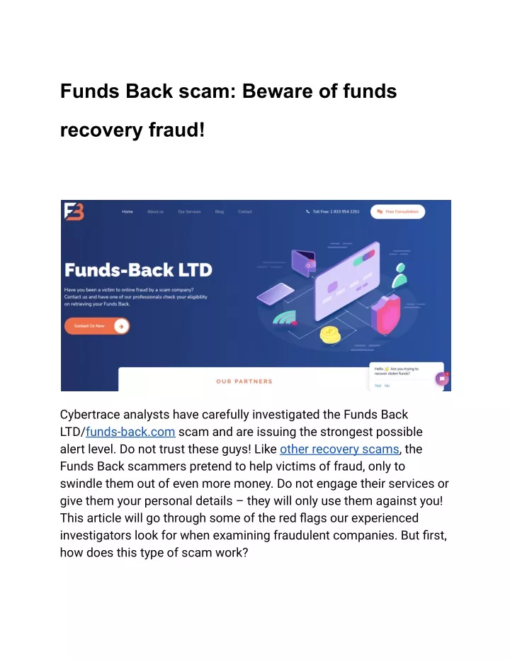 funds back scam beware of funds