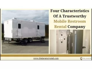 Four Characteristics of a trustworthy mobile restroom rental company