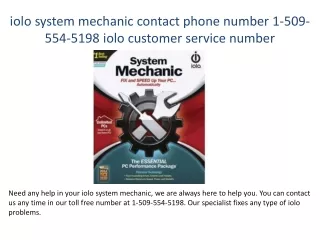 iolo system mechanic contact phone number