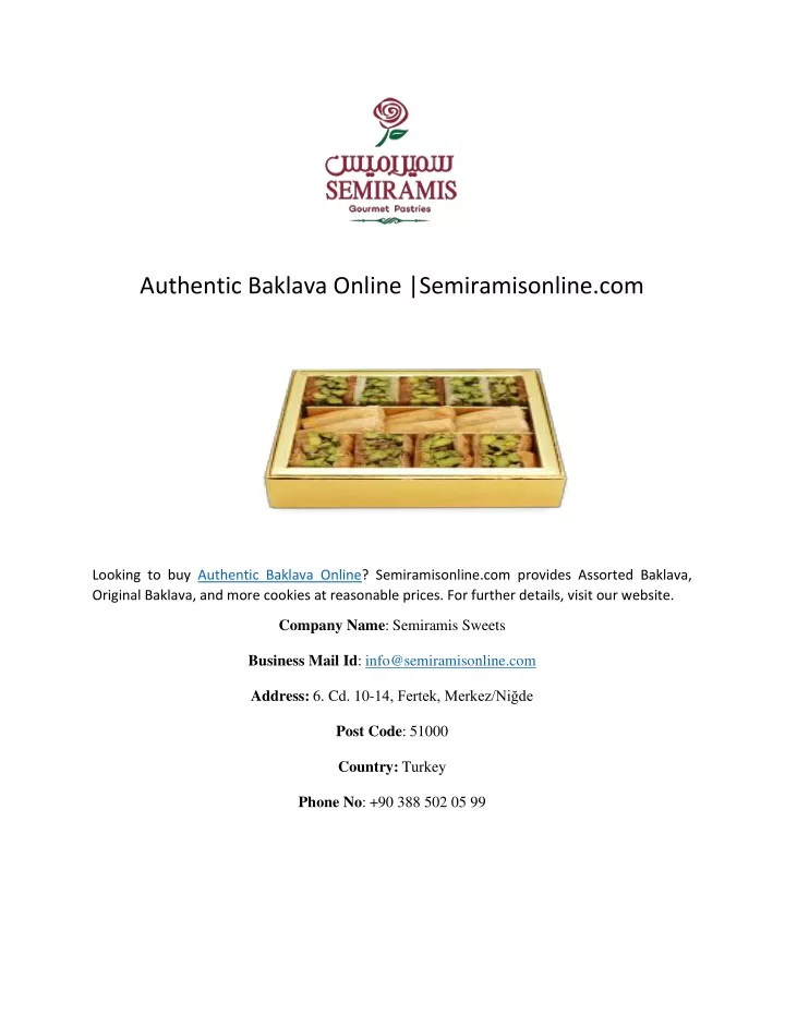 authentic baklava online semiramisonline com