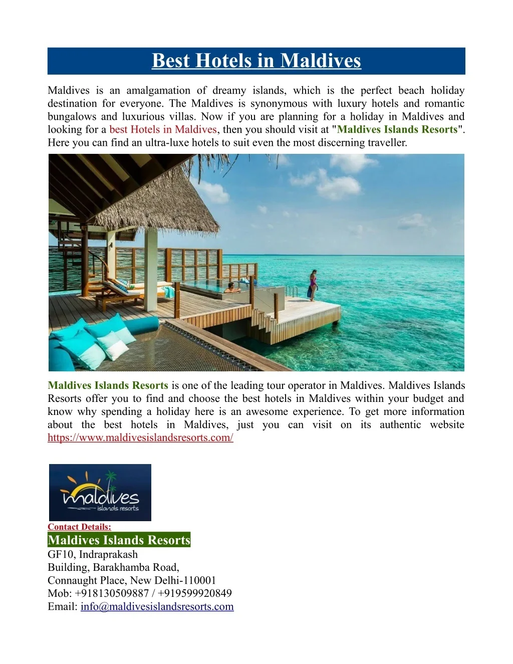 PPT - Best Hotels in Maldives PowerPoint Presentation, free download ...