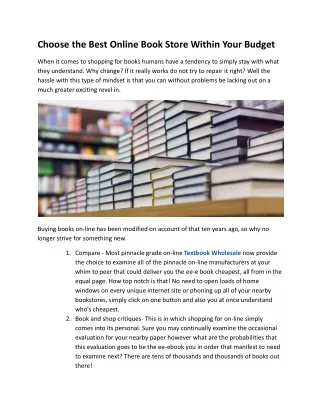 choose the best online book store within your