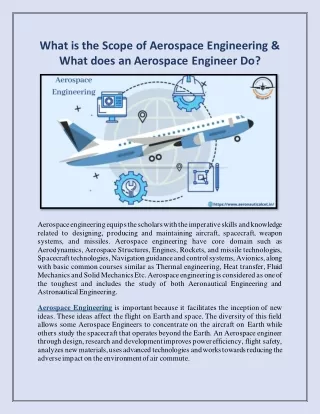 what is the scope of aerospace engineering what