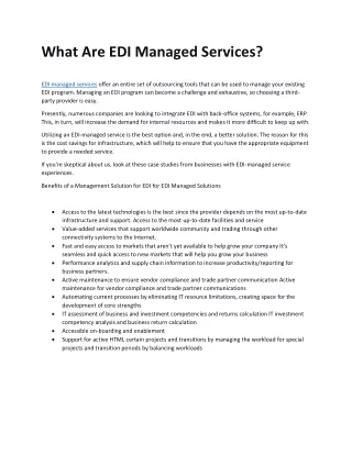What Are EDI Managed Services?