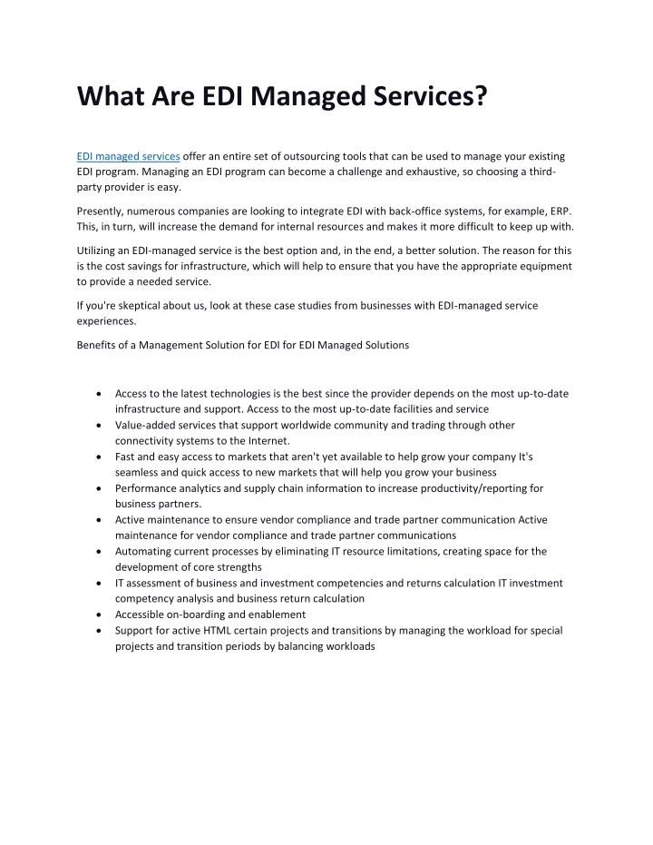 what are edi managed services