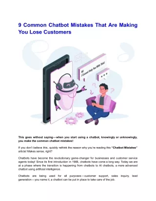 9 Common Chatbot Mistakes That Are Making You Lose Customers