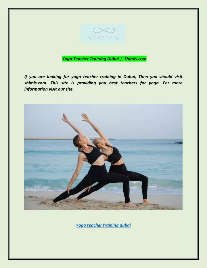 yoga teacher training dubai shimis com
