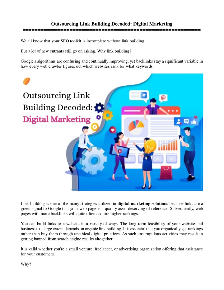 outsourcing link building decoded digital