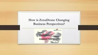 How is ZenaDrone Changing Business Perspectives