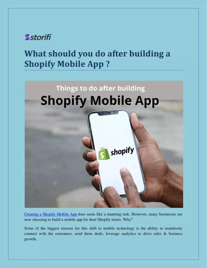 what should you do after building a shopify