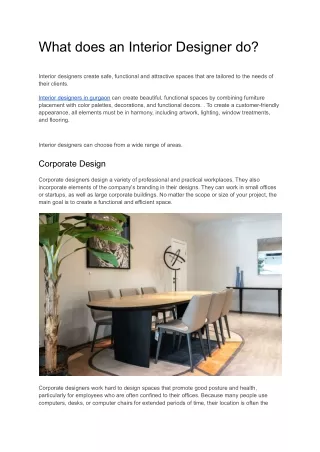 what does an interior designer do