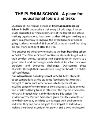 International Boarding School in Delhi