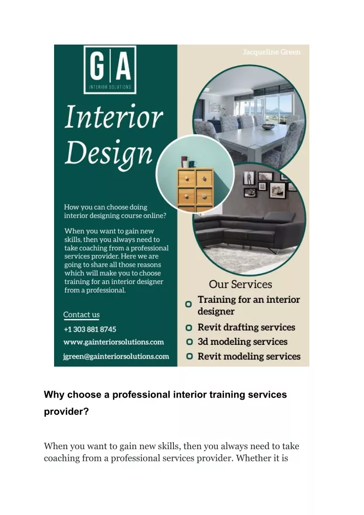 why choose a professional interior training