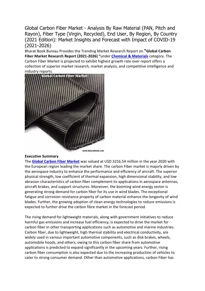 global carbon fiber market analysis