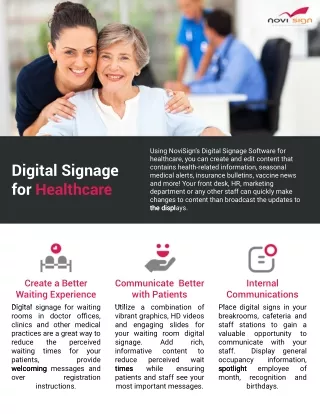 Digital signage for healthcare