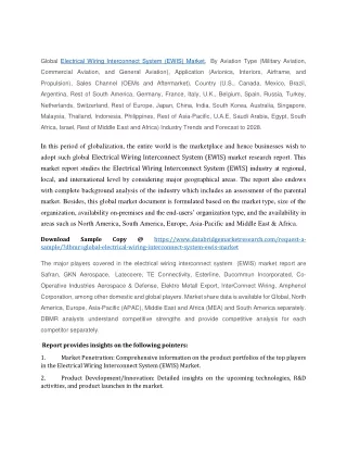 global electrical wiring interconnect system ewis