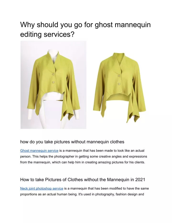 why should you go for ghost mannequin editing