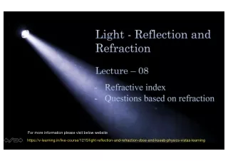 Class 10|Light - Reflection and Refraction | CBSE and KSEEB Physics | Vista's Le