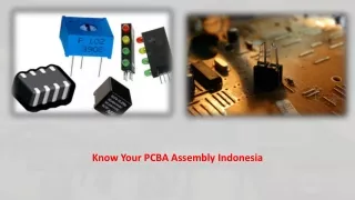 know your pcba assembly indonesia