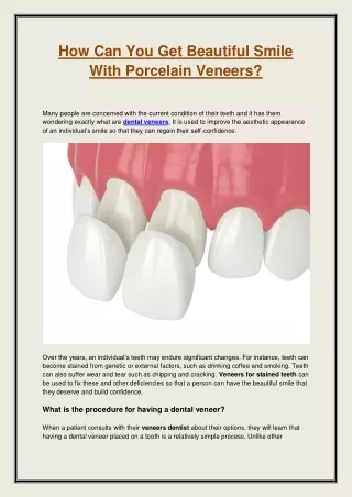 how can you get beautiful smile with porcelain