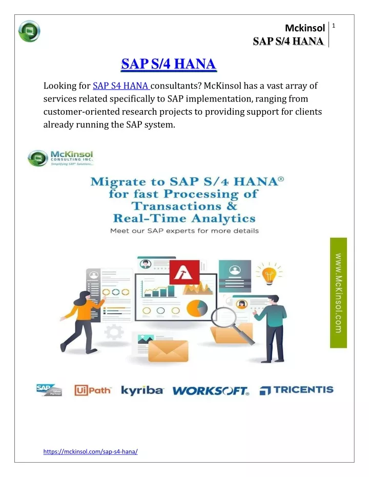 m c k i n s o l sap s 4 hana