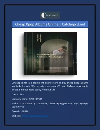 Cheap Kpop Albums Online | Catchopcd.net