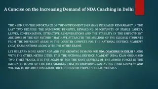 Irresistible Advantages with the NDA