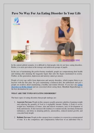 Pave No Way For An Eating Disorder In Your Life