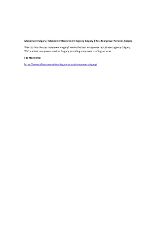 manpower calgary manpower recruitment agency
