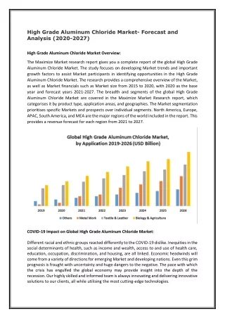 high grade aluminum chloride market forecast