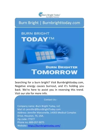 Burn Bright | Burnbrighttoday.com