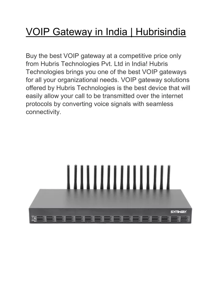 voip gateway in india hubrisindia