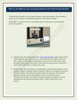 what are the different types of testing performed